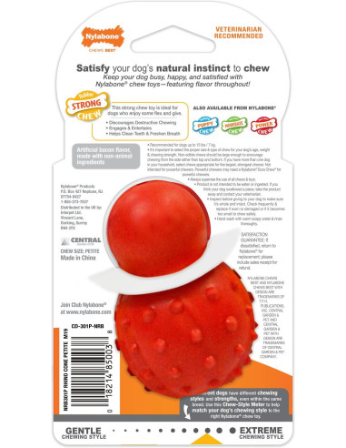 NYLABONE STRONG CHEW CONO 3 EN 1 RELLENABLE CONGELABLE SABOR TOCINO (TALLA XS)