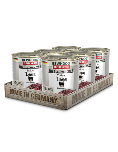 BEWIDOG DISPLAY LATAS RICO EN CORDERO 800 GR X 6 UNID