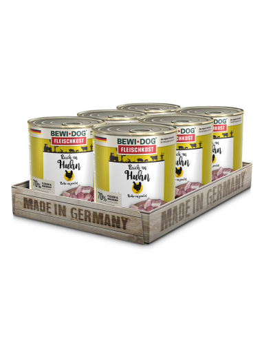 BEWIDOG DISPLAY LATAS RICO EN POLLO 800 GR X 6 UNID