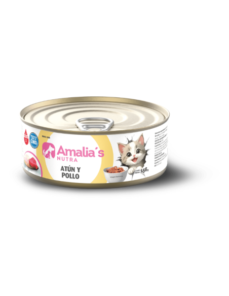 AMALIA'S NUTRA GATOS LATA ATUN Y POLLO 156GR X UN