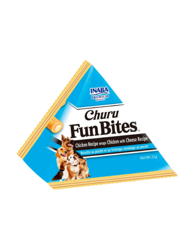 CHURU PERRO FUN BITES SABOR POLLO Y QUESO 6 UNID