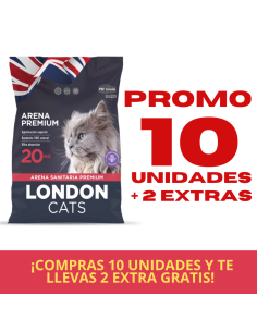 PROMO LONDON CATS 20KG 10 UNID + 2 EXTRAS DE REGALO