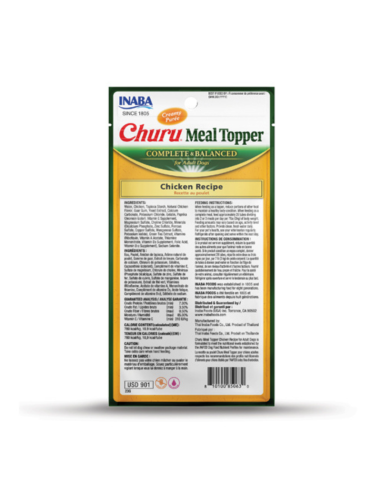 CHURU PERRO MEAL TOPPER POLLO 4 UNID