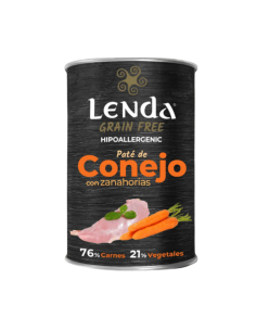 LENDA PERRO LATA SABOR CONEJO Y ZANAHORIA 400 G