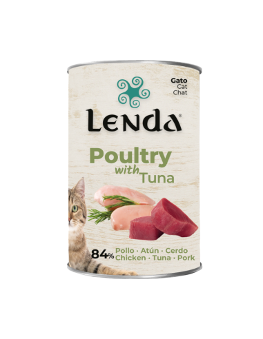 LENDA GATO LATA PATÉ AVES DE CORRAL Y ATUN 400 G