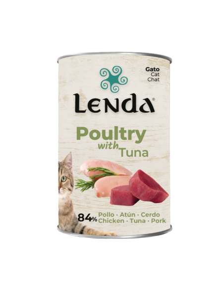 LENDA GATO LATA PATÉ AVES DE CORRAL Y ATUN 400 G