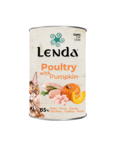 LENDA GATO LATA AVES DE CORRAL CON CALABAZA 400 G