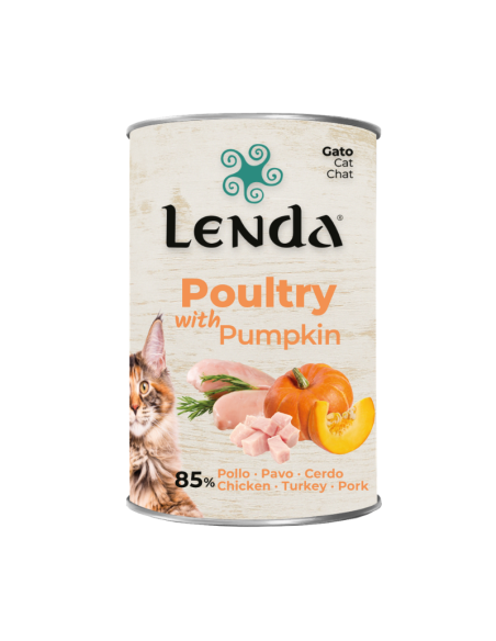 LENDA GATO LATA AVES DE CORRAL CON CALABAZA 400 G