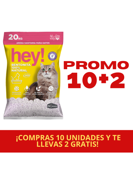 PROMOCIÓN HEY! ARENA SANITARIA 20KG 10+2