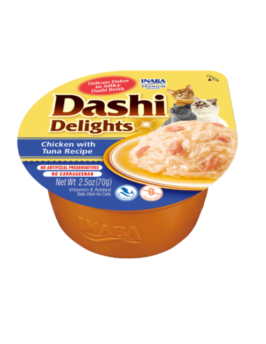 CHURU GATO DASHI DELIGHTS SABOR POLLO Y ATUN 70GR