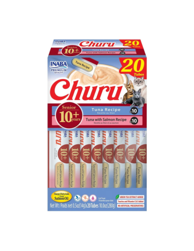CHURU GATO SENIOR 10+ AÑOS VARIEDADES ATUN  14GR/ 20 UNID