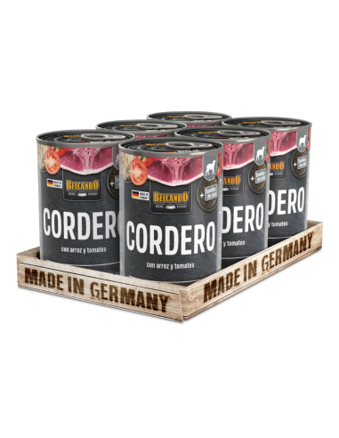 BELCANDO LATAS CORDERO CON ARRÓZ Y ARÁNDANO 400 GR X 6 UNID