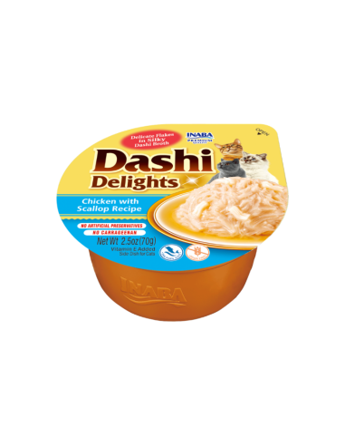 CHURU GATO DASHI DELIGHTS SABOR POLLO, ATUN Y VIEIRA 70GR