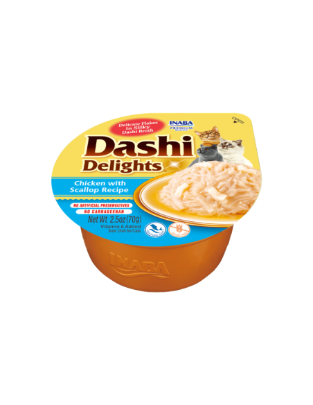 CHURU GATO DASHI DELIGHTS SABOR POLLO, ATUN Y VIEIRA 70GR