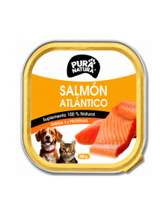 PURA NATURA LATA PERRO GATO SALMON ATLANTICO 300 GR