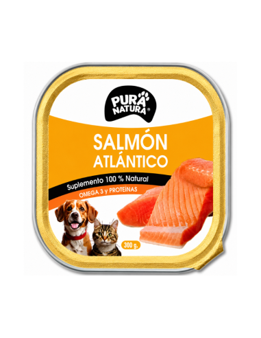 PURA NATURA LATA PERRO GATO SALMON ATLANTICO 300 GR