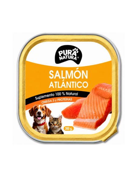 PURA NATURA LATA PERRO GATO SALMON ATLANTICO 300 GR