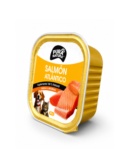 PURA NATURA LATA PERRO GATO SALMON ATLANTICO 300 GR