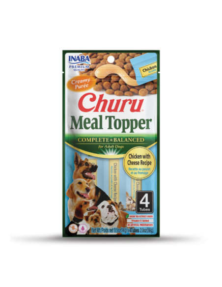 CHURU PERRO MEAL TOPPER SABOR POLLO Y QUESO 4 UNID