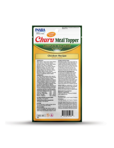 CHURU PERRO MEAL TOPPER SABOR POLLO 4 UNID