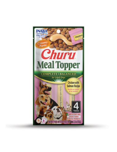 CHURU PERRO MEAL TOPPER SABOR POLLO Y SALMON 4 UNID