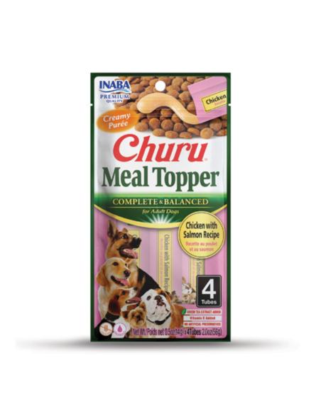 CHURU PERRO MEAL TOPPER SABOR POLLO Y SALMON 4 UNID
