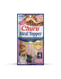 CHURU GATO MEAL TOPPER SABOR ATUN Y SALMON 4 UNID