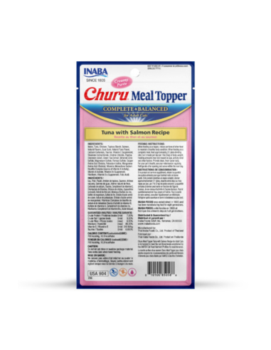 CHURU GATO MEAL TOPPER SABOR ATUN Y SALMON 4 UNID
