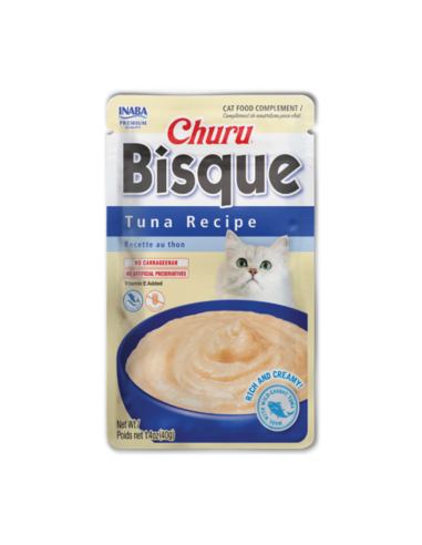 CHURU GATO BISQUE SABOR ATUN 40G 6 UNID
