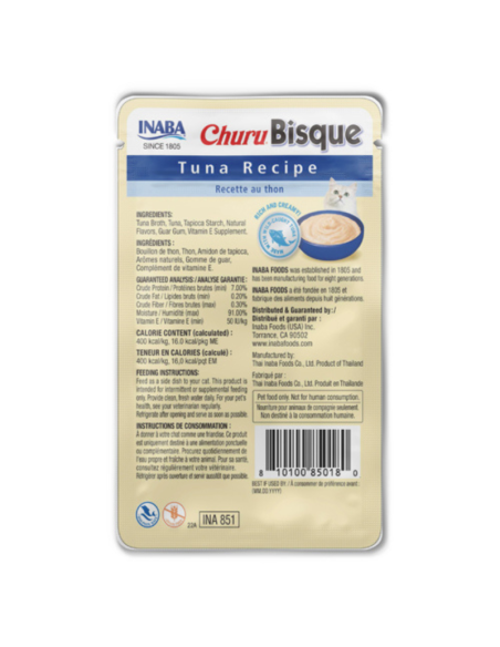 CHURU GATO BISQUE SABOR ATUN 40G 6 UNID