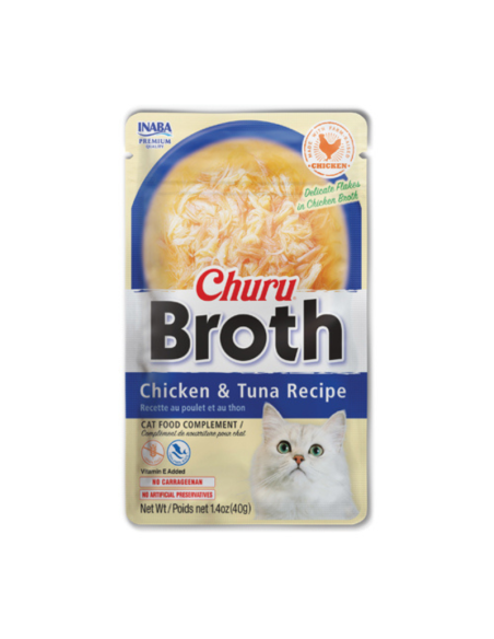 CHURU GATO BROTH SABOR POLLO Y ATUN 40G 6 UNID