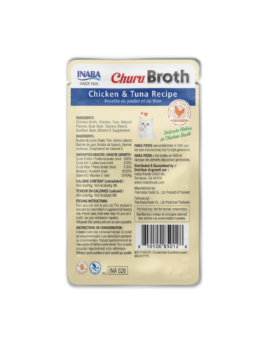 CHURU GATO BROTH SABOR POLLO Y ATUN 40G 6 UNID