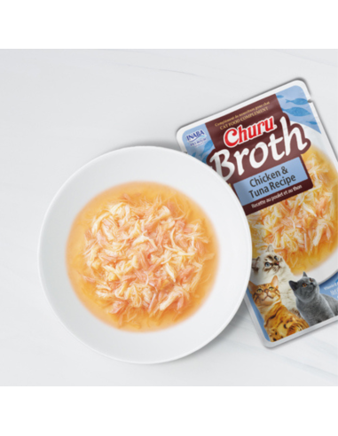 CHURU GATO BROTH SABOR POLLO Y ATUN 40G 6 UNID