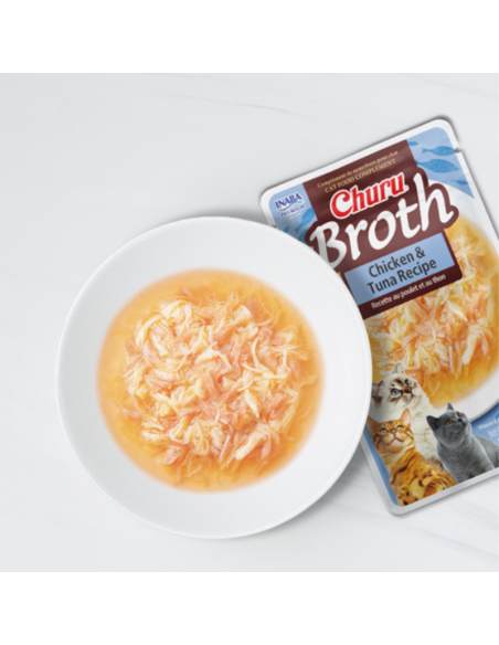 CHURU GATO BROTH SABOR POLLO Y ATUN 40G 6 UNID