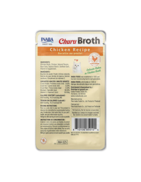CHURU GATO BROTH SABOR POLLO 40G 6 UNID