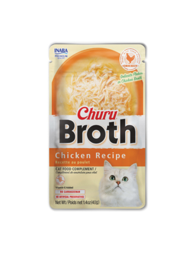 CHURU GATO BROTH SABOR POLLO 40G 6 UNID