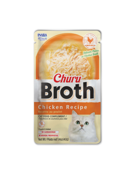CHURU GATO BROTH SABOR POLLO 40G 6 UNID