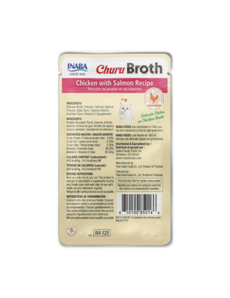 CHURU GATO BROTH SABOR POLLO Y SALMON 40G 6 UNID
