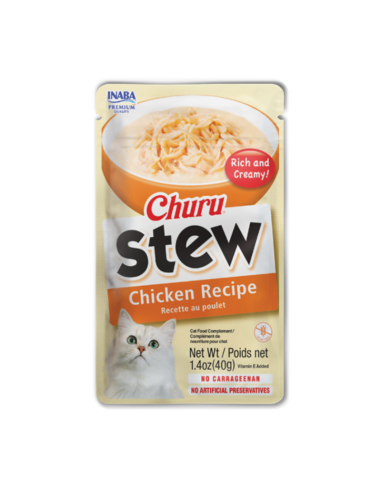 CHURU GATO STEW SABOR POLLO 40G 6 UNID
