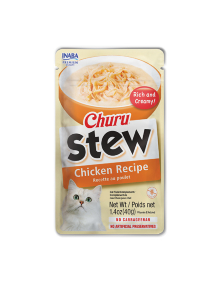 CHURU GATO STEW SABOR POLLO 40G 6 UNID
