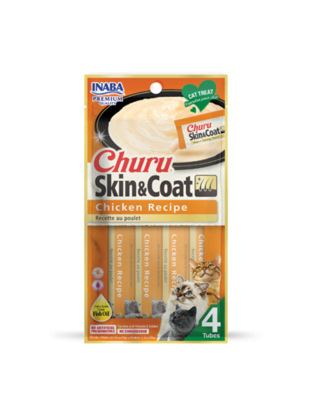CHURU GATO SKIN SABOR POLLO 4 UNID