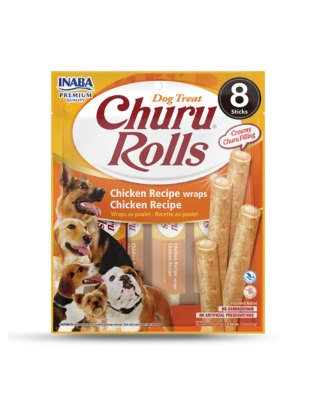 CHURU PERRO ROLLS SABOR POLLO 8 UNID