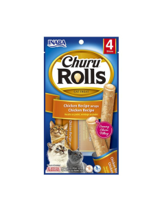 CHURU GATO ROLLS SABOR POLLO 4 UNID