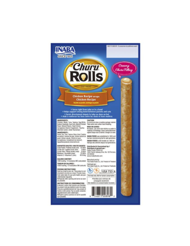 CHURU GATO ROLLS SABOR POLLO 4 UNID