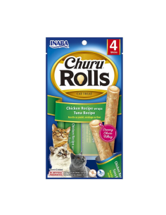 CHURU GATO ROLLS SABOR POLLO Y ATUN 4 UNID