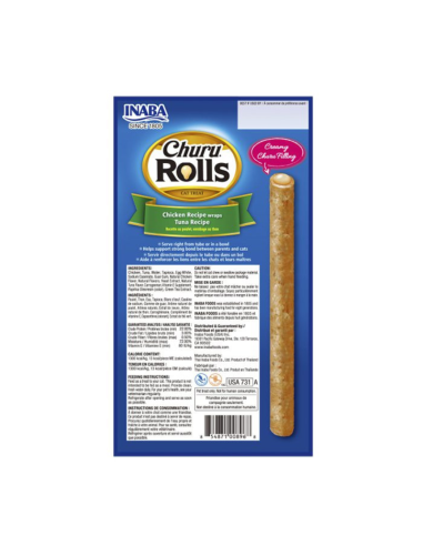 CHURU GATO ROLLS SABOR POLLO Y ATUN 4 UNID