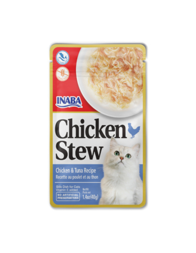 CHURU GATO STEW SABOR POLLO Y ATUN 40G 6 UNID