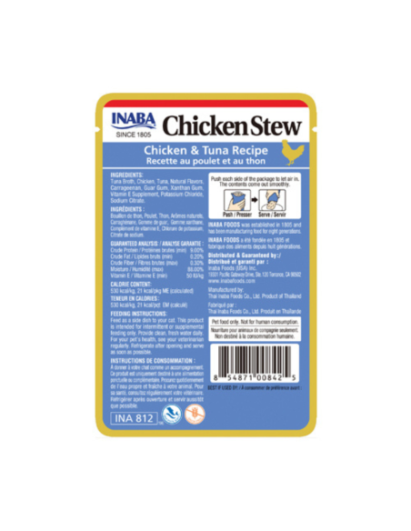 CHURU GATO STEW SABOR POLLO Y ATUN 40G 6 UNID