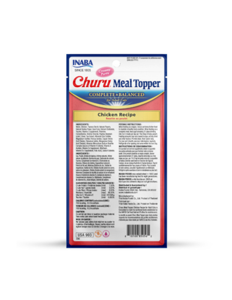 CHURU GATO MEAL TOPPER POLLO 4 UNID