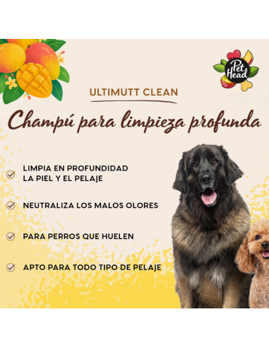 PET HEAD ULTIMUTT CLEAN SHAMPOO LIMPIEZA PROFUNDA 3 EN 1 475 ML